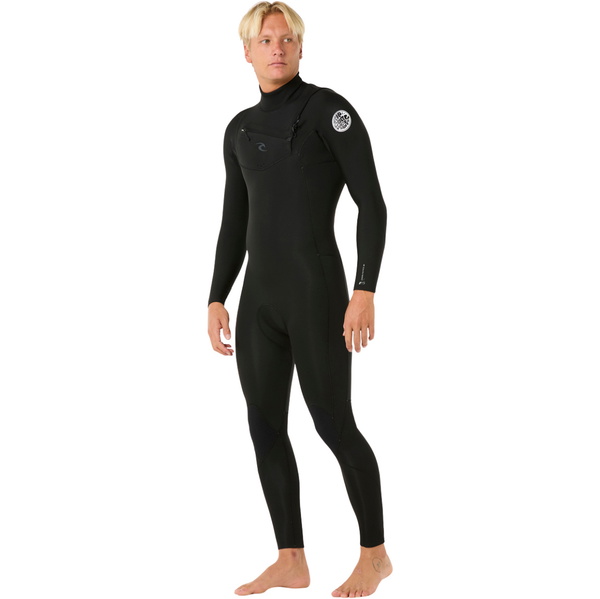 2026 Rip Curl Heren Dawn Patrol Pro 4/3mm Borst Ritssluiting Wetsuit 16WMFS - Black